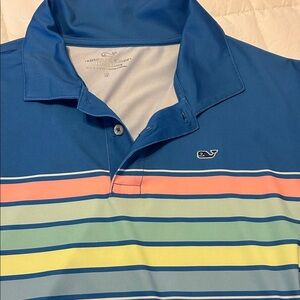 Vineyard Vines Kids Blue Striped Polo Shirt, XL